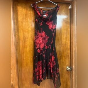 Connected Apparel beaded sheath sleeveless dress handkerchief cut NWT, size L